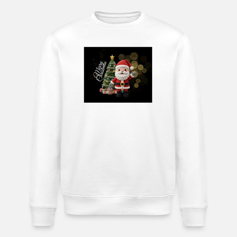 Gestrickter Santa mit Weihnachtsbaum - Stanley/Stella Unisex Bio-Sweatshirt ROLLER - Weiß