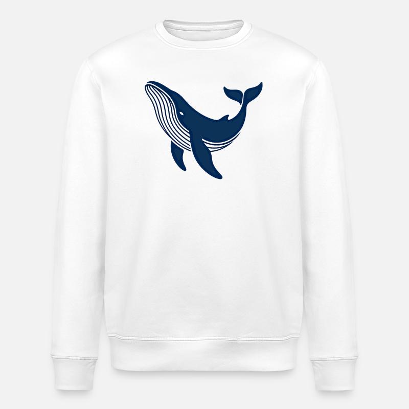 Blauer Wal - Stanley/Stella Unisex Bio-Sweatshirt ROLLER - Weiß