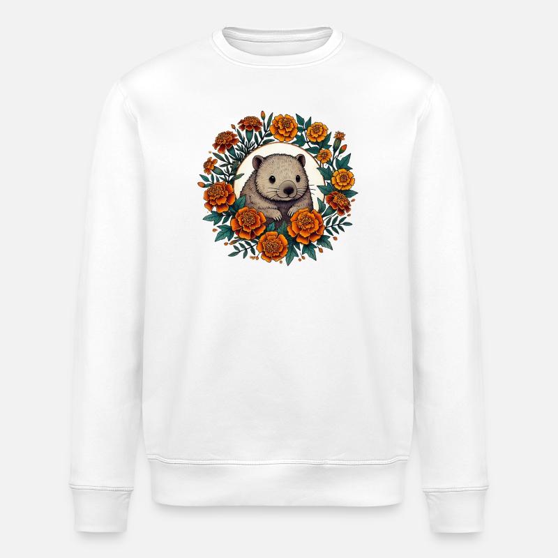 Otter Bloom Circle - Stanley/Stella ROLLER Unisex Organic Sweatshirt - white
