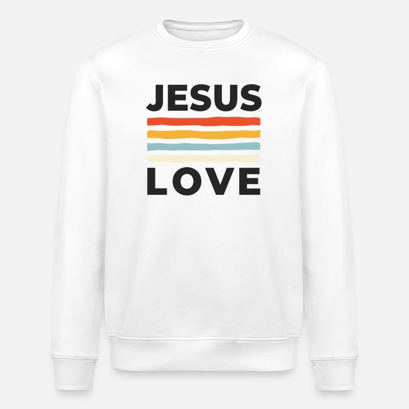 Jesus Love Christliche Nächstenliebe - Stanley/Stella Unisex Bio-Sweatshirt ROLLER - Weiß