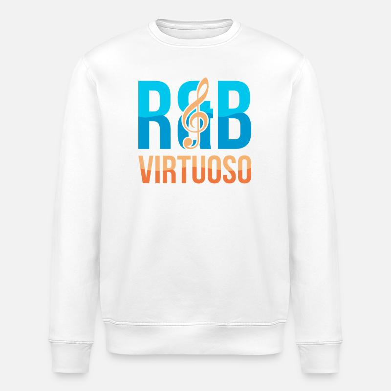 RnB Music Virtuoso E1 Deep Blue - Stanley/Stella ROLLER Unisex Organic Sweatshirt - white