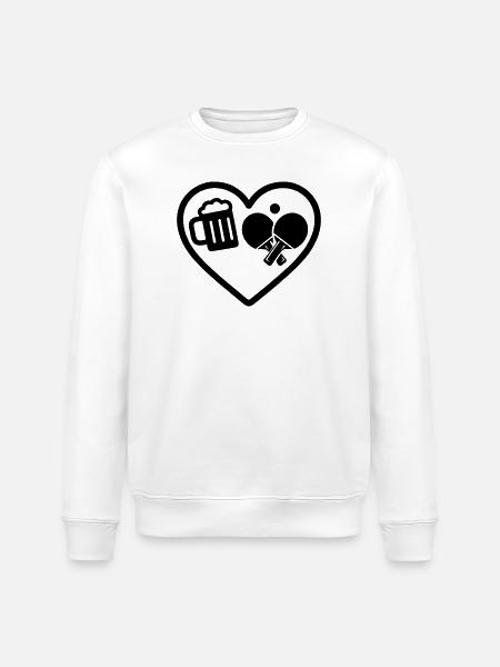Heart Beer Tischtennis-Humor - Stanley/Stella Unisex Bio-Sweatshirt ROLLER - Weiß