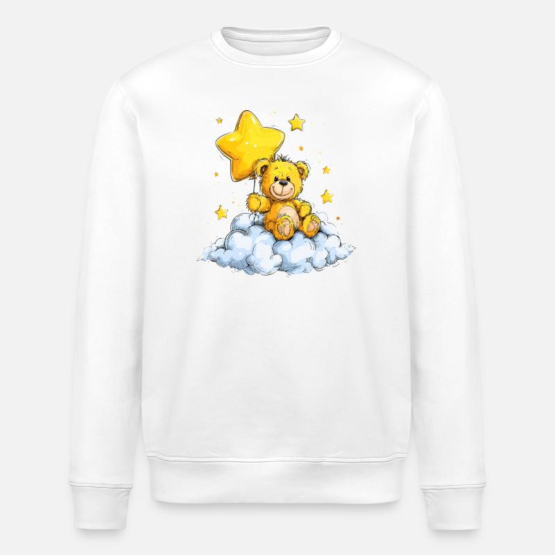Sternenbär auf Wolke – Kuscheltraum - Stanley/Stella Unisex Bio-Sweatshirt ROLLER - Weiß