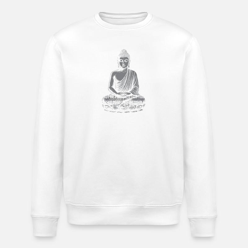 Buddha Calm Zitat-Tee - Stanley/Stella Unisex Bio-Sweatshirt ROLLER - Weiß