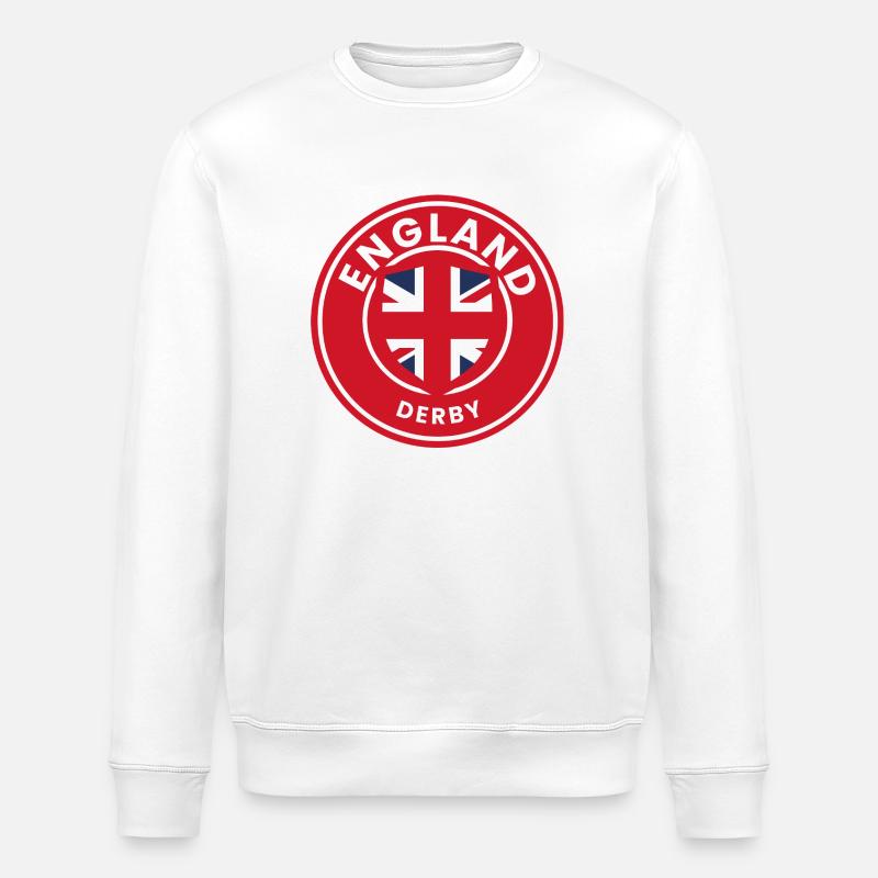 England Derby emblem shield - Stanley/Stella ROLLER Unisex Organic Sweatshirt - white