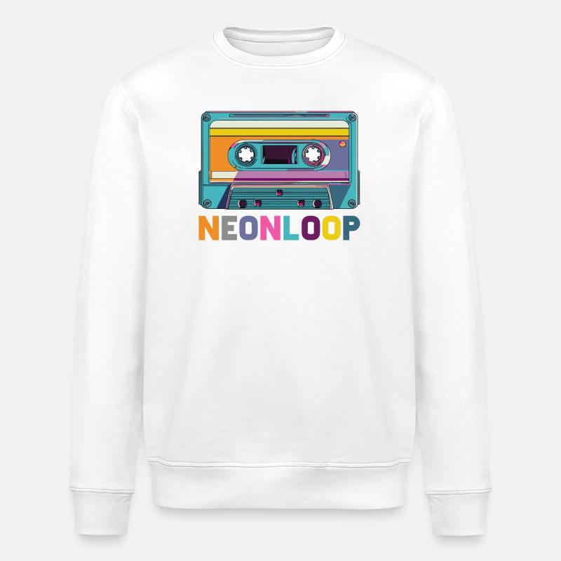 Conception de cassette en boucle néon - Sweat bio ROLLER Stanley/Stella Unisexe - blanc