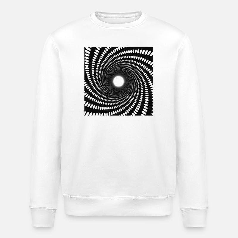 Hypnotic Dot Spiral Vortex - Stanley/Stella ROLLER Unisex Organic Sweatshirt - white
