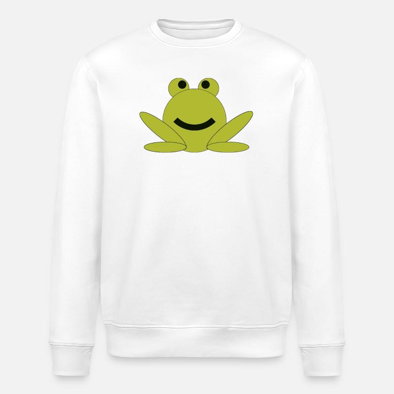 Dessin animé de grenouille joyeuse - Sweat bio ROLLER Stanley/Stella Unisexe - blanc