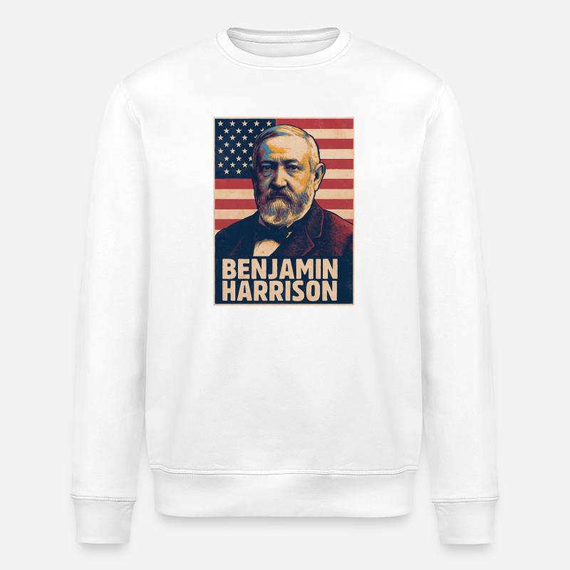 Benjamin Harrison, États-Unis - Sweat bio ROLLER Stanley/Stella Unisexe - blanc