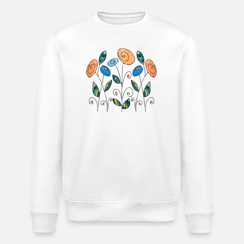 Flowers - Stanley/Stella ROLLER Unisex Organic Sweatshirt - white