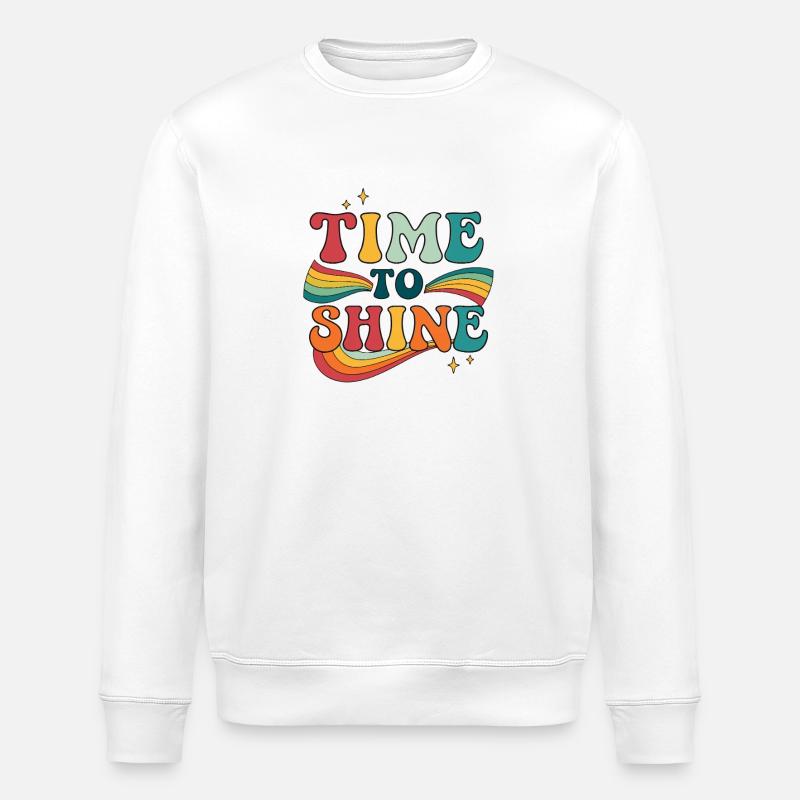 Zeit, Retro Rainbow zu leuchten - Stanley/Stella Unisex Bio-Sweatshirt ROLLER - Weiß
