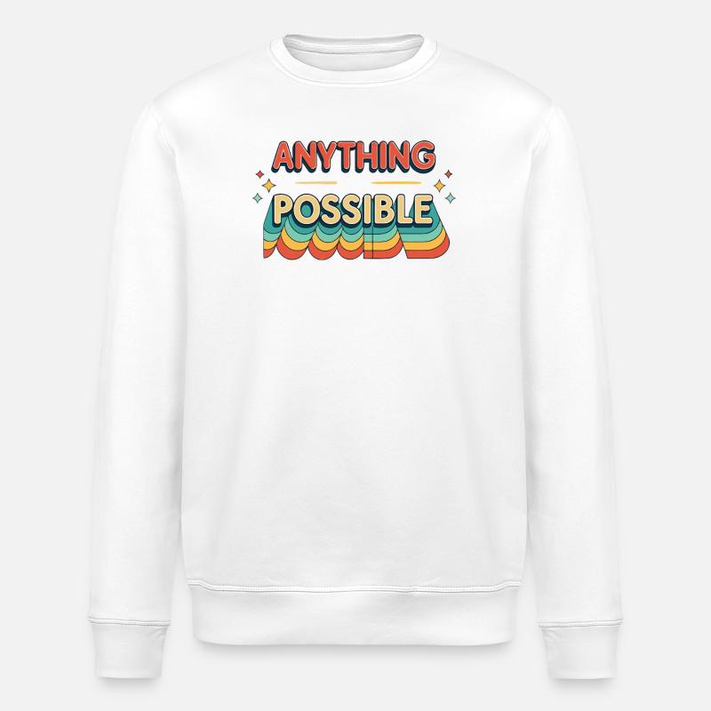 Anything Possible Retro Waves - Stanley/Stella ROLLER Unisex Organic Sweatshirt - white