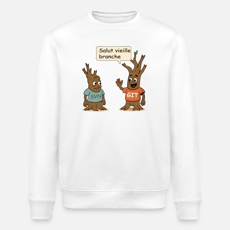 SVN Git developer humor t-shirt - Stanley/Stella ROLLER Unisex Organic Sweatshirt - white