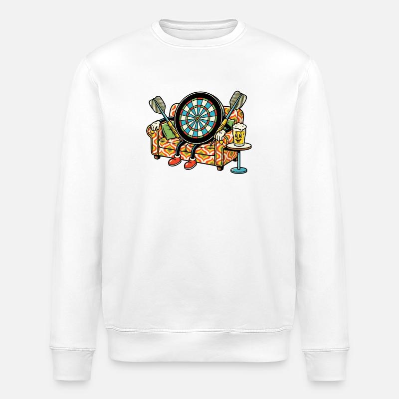 Dart & Chill - Stanley/Stella Unisex Bio-Sweatshirt ROLLER - Weiß