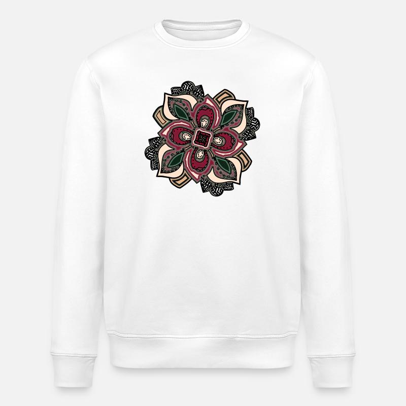 Boho Mandala Blossom Rose Vert - Sweat bio ROLLER Stanley/Stella Unisexe - blanc