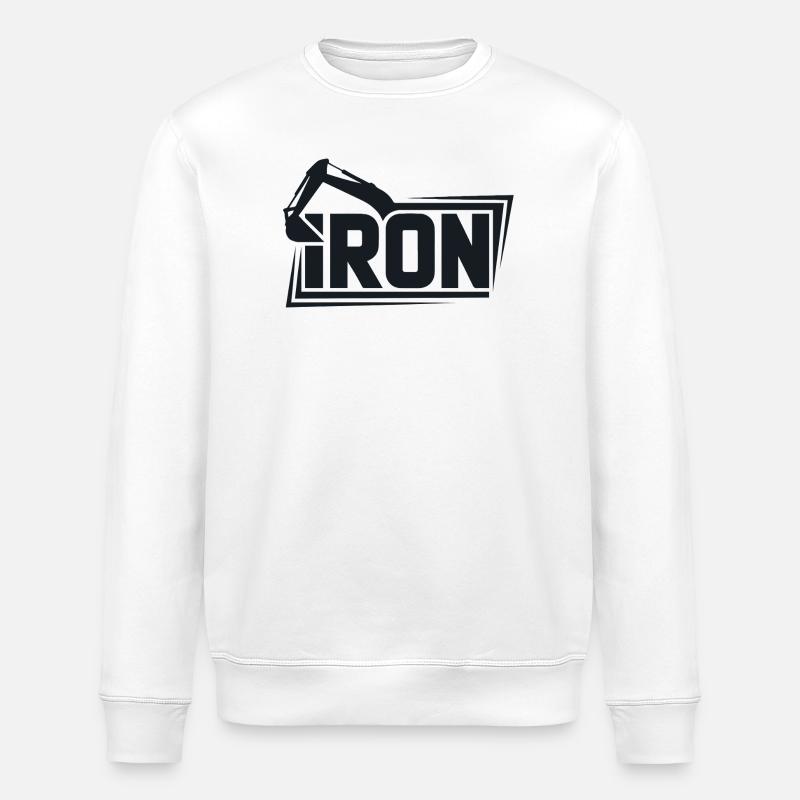 Iron Crane Bold Logo Tee - Sweat bio ROLLER Stanley/Stella Unisexe - blanc