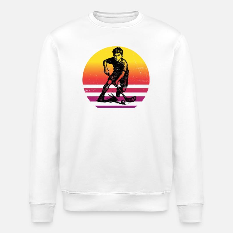 Klare Floorball Botschaft - Stanley/Stella Unisex Bio-Sweatshirt ROLLER - Weiß