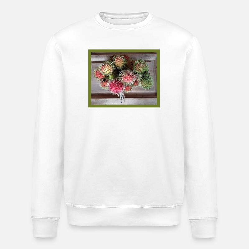 Lychee fruit - Stanley/Stella ROLLER Unisex Organic Sweatshirt - white