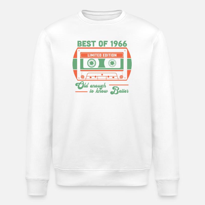 Best Of 1966 Old Enough To Know Better - Stanley/Stella ROLLER Unisex Organic Sweatshirt - white