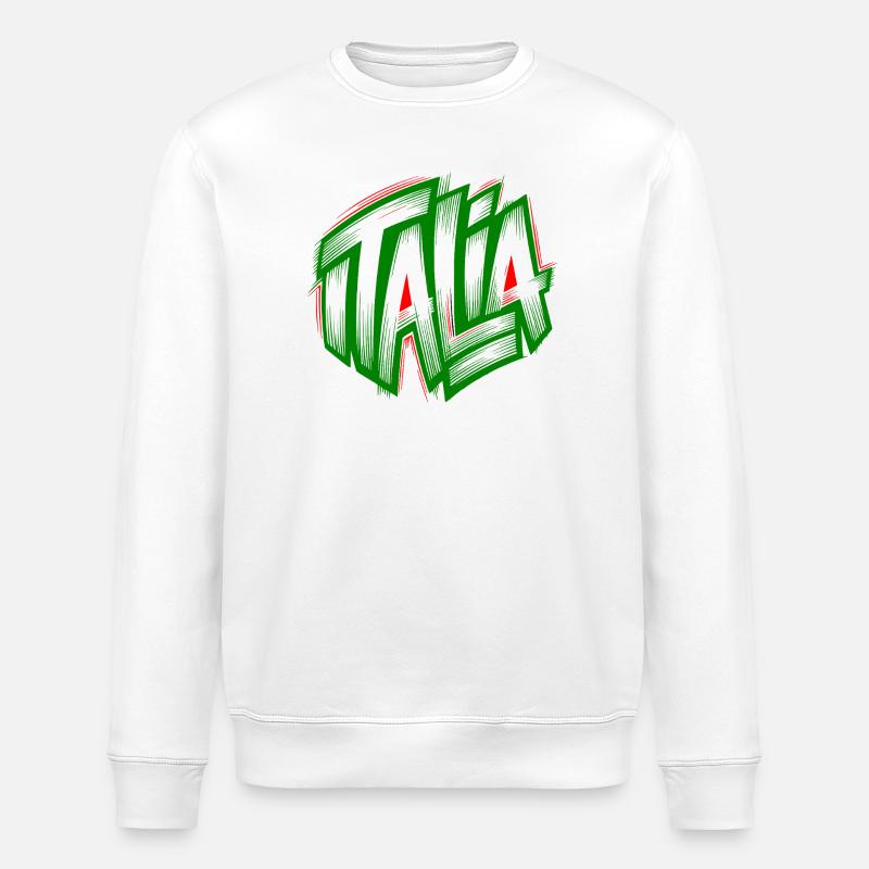 Italia Graffiti grün-rot - Stanley/Stella Unisex Bio-Sweatshirt ROLLER - Weiß