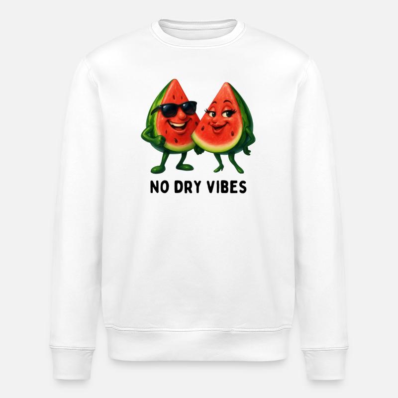 Wassermelonen Duo No Dry Vibes - Stanley/Stella Unisex Bio-Sweatshirt ROLLER - Weiß