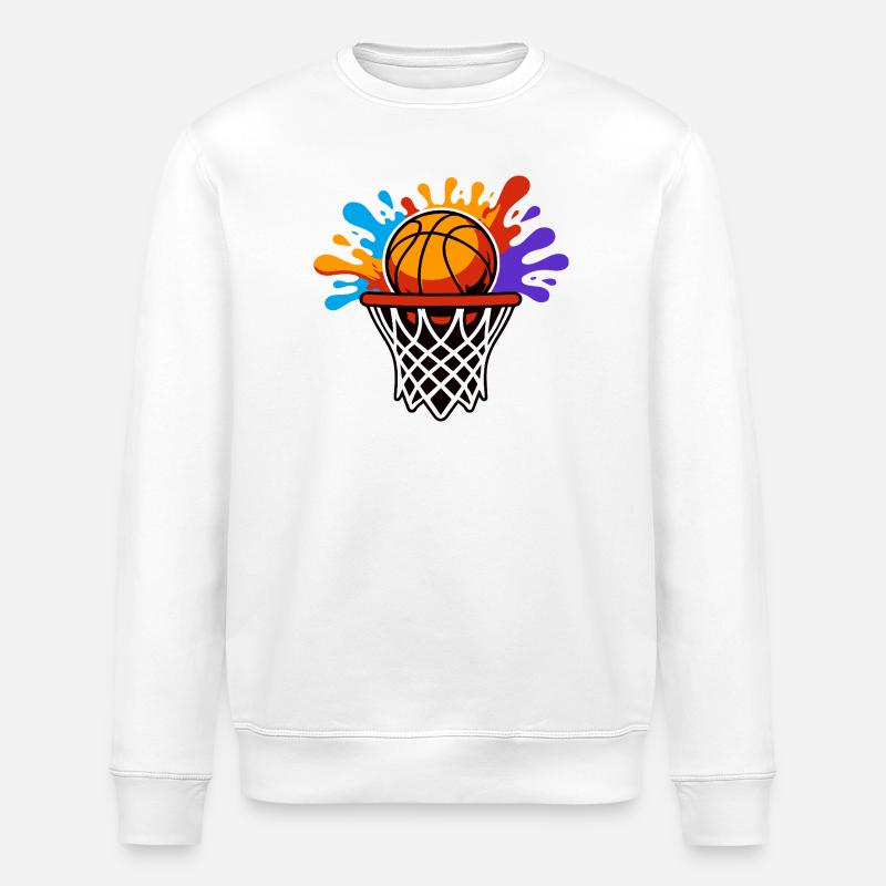Basketball-Splash-Hoop-Burst - Stanley/Stella Unisex Bio-Sweatshirt ROLLER - Weiß