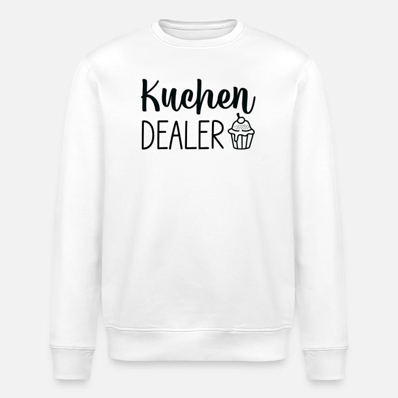 Kuchen Cupcake Script Logo - Stanley/Stella ROLLER Unisex Organic Sweatshirt - white