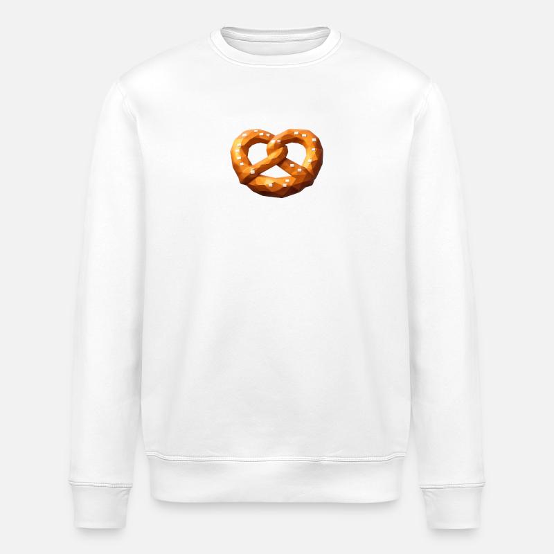 Low Poly Orange Polygonale Brezel - Stanley/Stella Unisex Bio-Sweatshirt ROLLER - Weiß