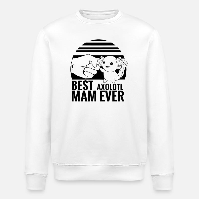 axolotl_mama - Stanley/Stella ROLLER Unisex Organic Sweatshirt - white
