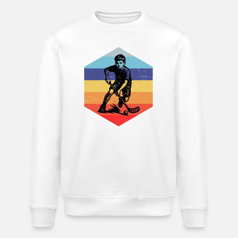 Einfach Floorball zeitloses Design - Stanley/Stella Unisex Bio-Sweatshirt ROLLER - Weiß