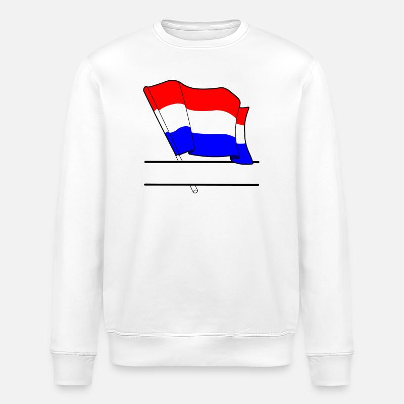 Netherlands Flag – Name Space - Stanley/Stella ROLLER Unisex Organic Sweatshirt - white
