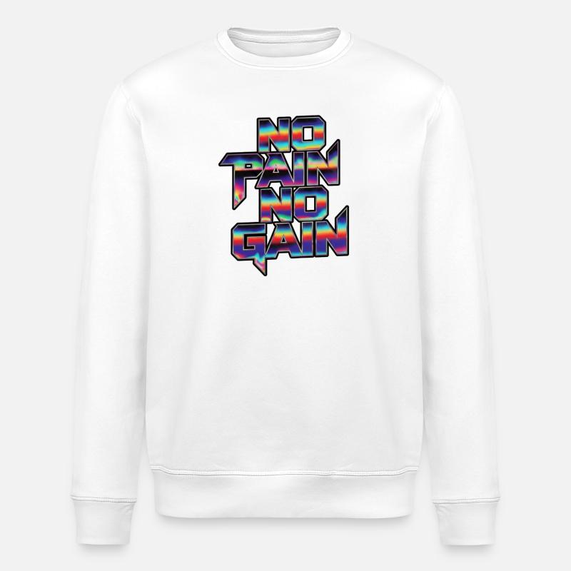 Arc-en-ciel sans douleur sans gain - Sweat bio ROLLER Stanley/Stella Unisexe - blanc