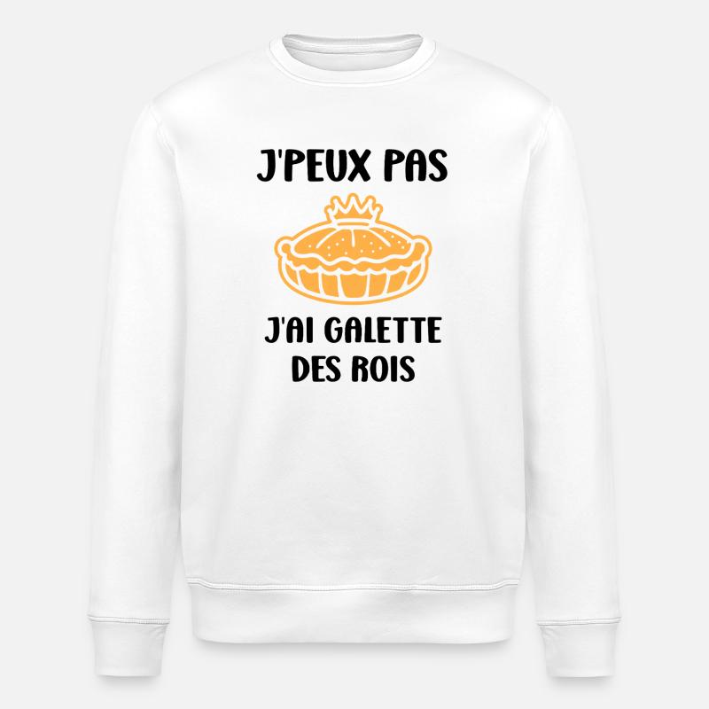 Humor galette des rois - Stanley/Stella Unisex Bio-Sweatshirt ROLLER - Weiß