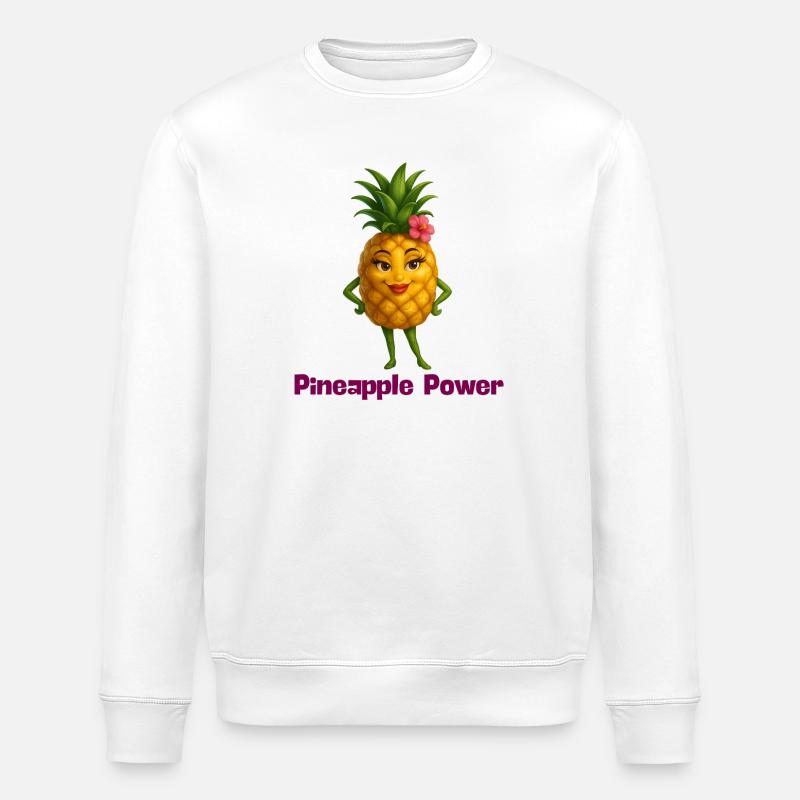 Personnage de dessin animé Pineapple Power - Sweat bio ROLLER Stanley/Stella Unisexe - blanc