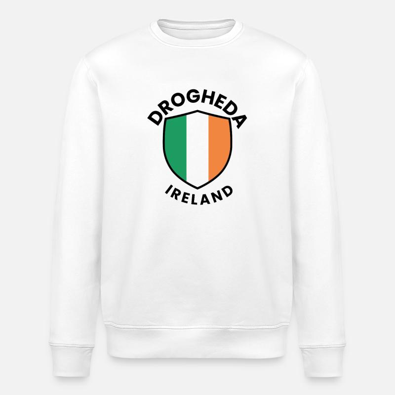 Drogheda Ireland Shield - Stanley/Stella ROLLER Unisex Organic Sweatshirt - white