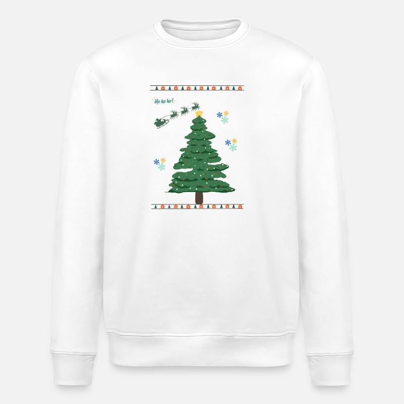 chrismas_tree_amliorefinale - Stanley/Stella ROLLER Unisex Organic Sweatshirt - white