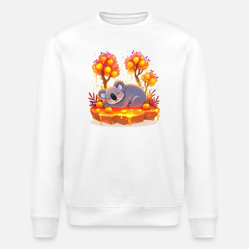 Kuschel Koala im Honigwald - Stanley/Stella Unisex Bio-Sweatshirt ROLLER - Weiß