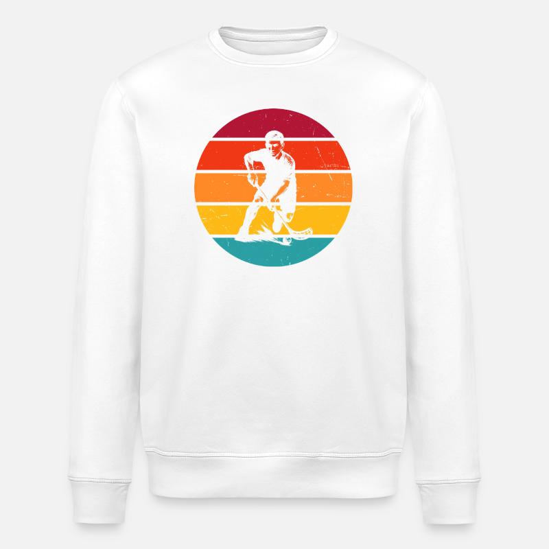 Charakterstarkes Floorball Design - Stanley/Stella Unisex Bio-Sweatshirt ROLLER - Weiß