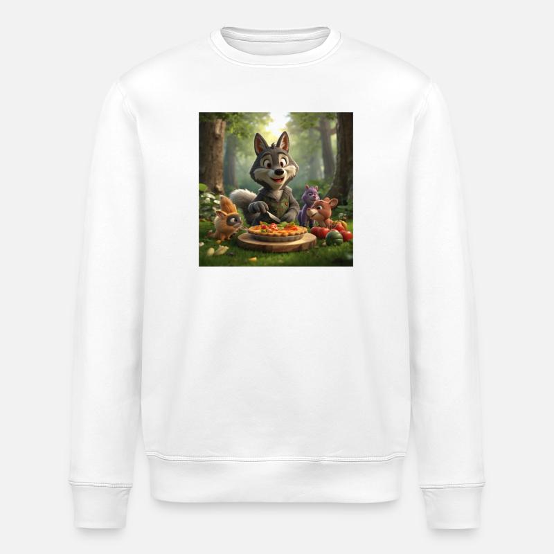 wolf, grey wolf, plush wolf - Stanley/Stella ROLLER Unisex Organic Sweatshirt - white