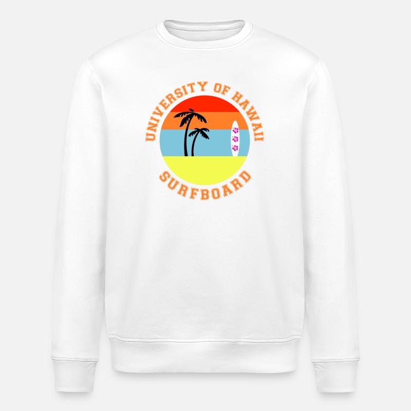 Surfbrett Universität von Hawaii Retro - Stanley/Stella Unisex Bio-Sweatshirt ROLLER - Weiß