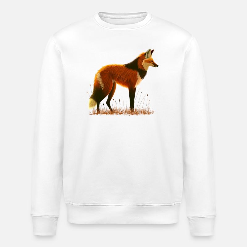 Loup à crinière - Sweat bio ROLLER Stanley/Stella Unisexe - blanc