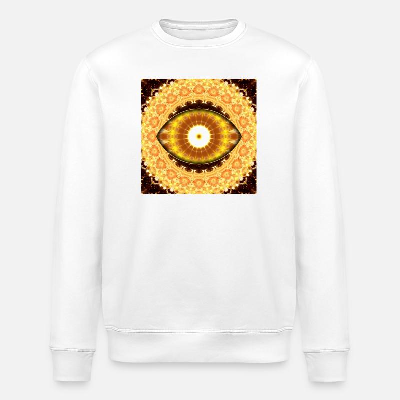 Rayons Mandala Œil de Soleil - Sweat bio ROLLER Stanley/Stella Unisexe - blanc