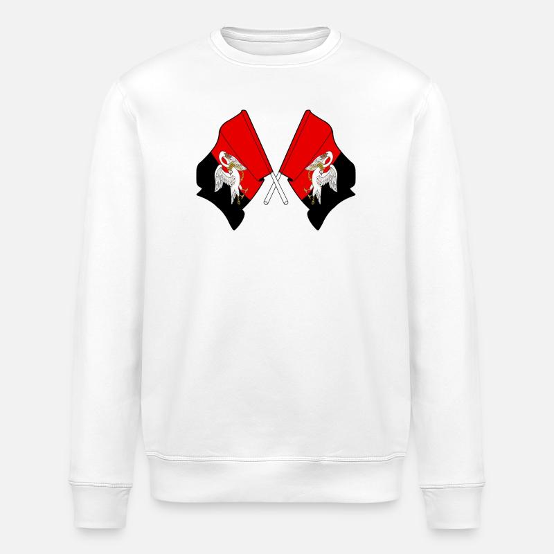 Drapeaux croisés du Buckinghamshire - Sweat bio ROLLER Stanley/Stella Unisexe - blanc