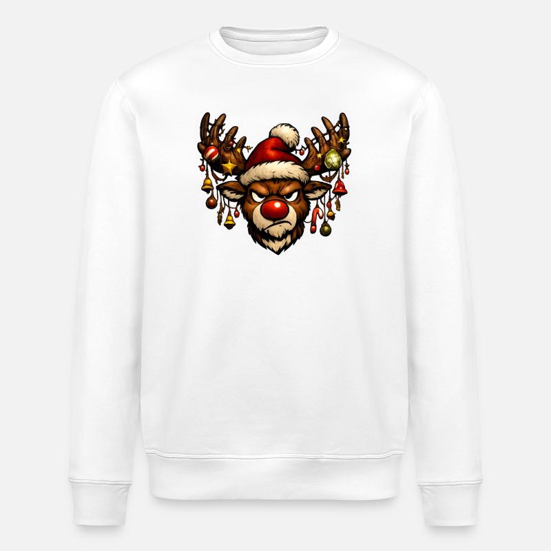 Rudolph Renne : mauvaise humeur - Sweat bio ROLLER Stanley/Stella Unisexe - blanc