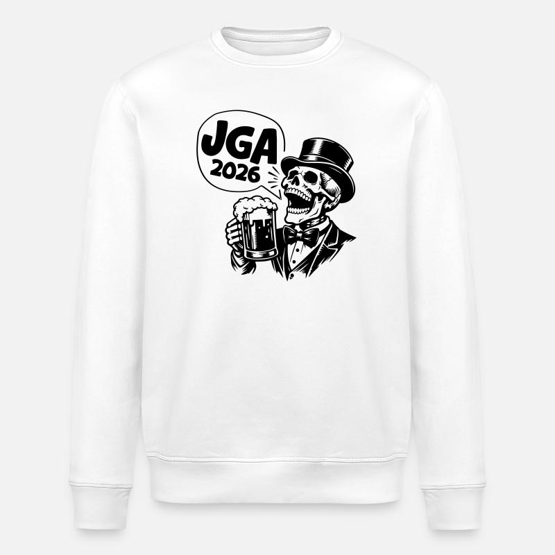 Jga 2026 Junggesellenabschied Skull - Stanley/Stella Unisex Bio-Sweatshirt ROLLER - Weiß