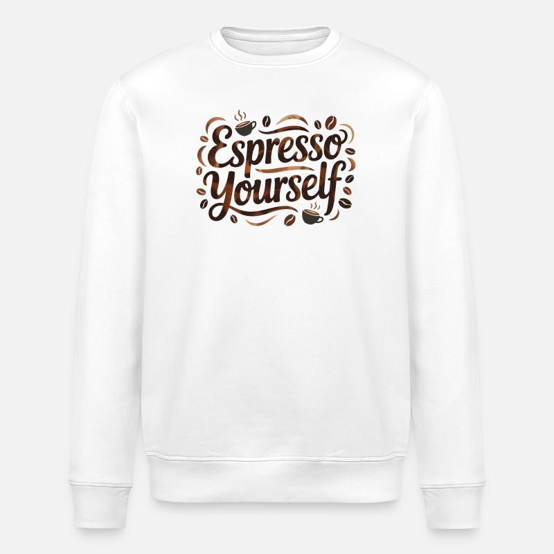 Espresso selbst - Stanley/Stella Unisex Bio-Sweatshirt ROLLER - Weiß