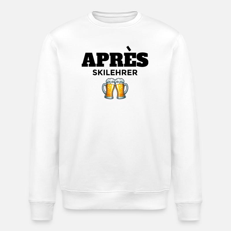 Apres Skilehrer mit Bierkrügen - Stanley/Stella Unisex Bio-Sweatshirt ROLLER - Weiß