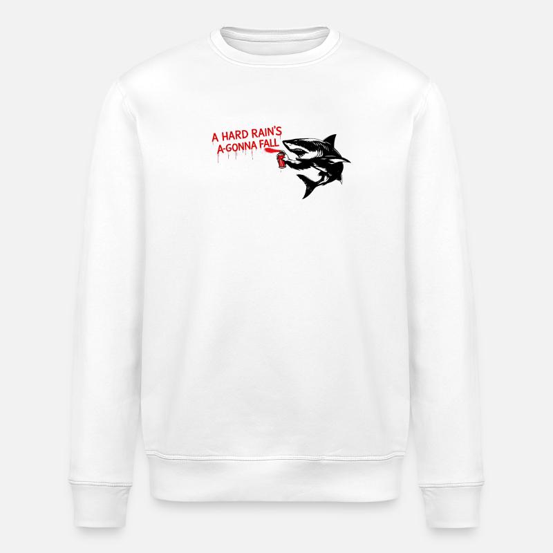 Graffiti shark with red lettering - Stanley/Stella ROLLER Unisex Organic Sweatshirt - white