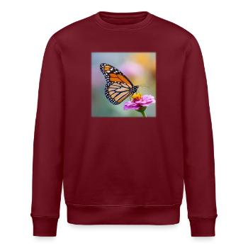Papillon monarque sur Verbena Macro - Sweat bio ROLLER Stanley/Stella Unisexe - blanc - Devant - Nik (191cm)