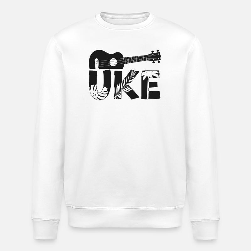Hawaiian Ukulele Uke Uke - Stanley/Stella ROLLER Unisex Organic Sweatshirt - white